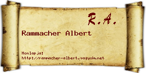 Rammacher Albert névjegykártya