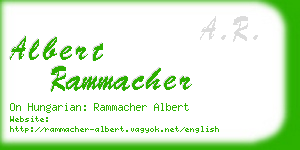 albert rammacher business card